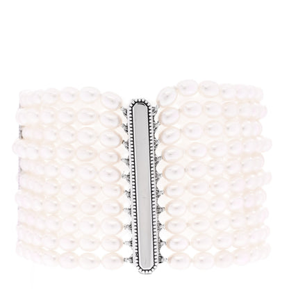 Tiffany Sterling Silver Freshwater Pearl 4.5mm Ziegfeld 10 Strand Bracelet 2 of 3