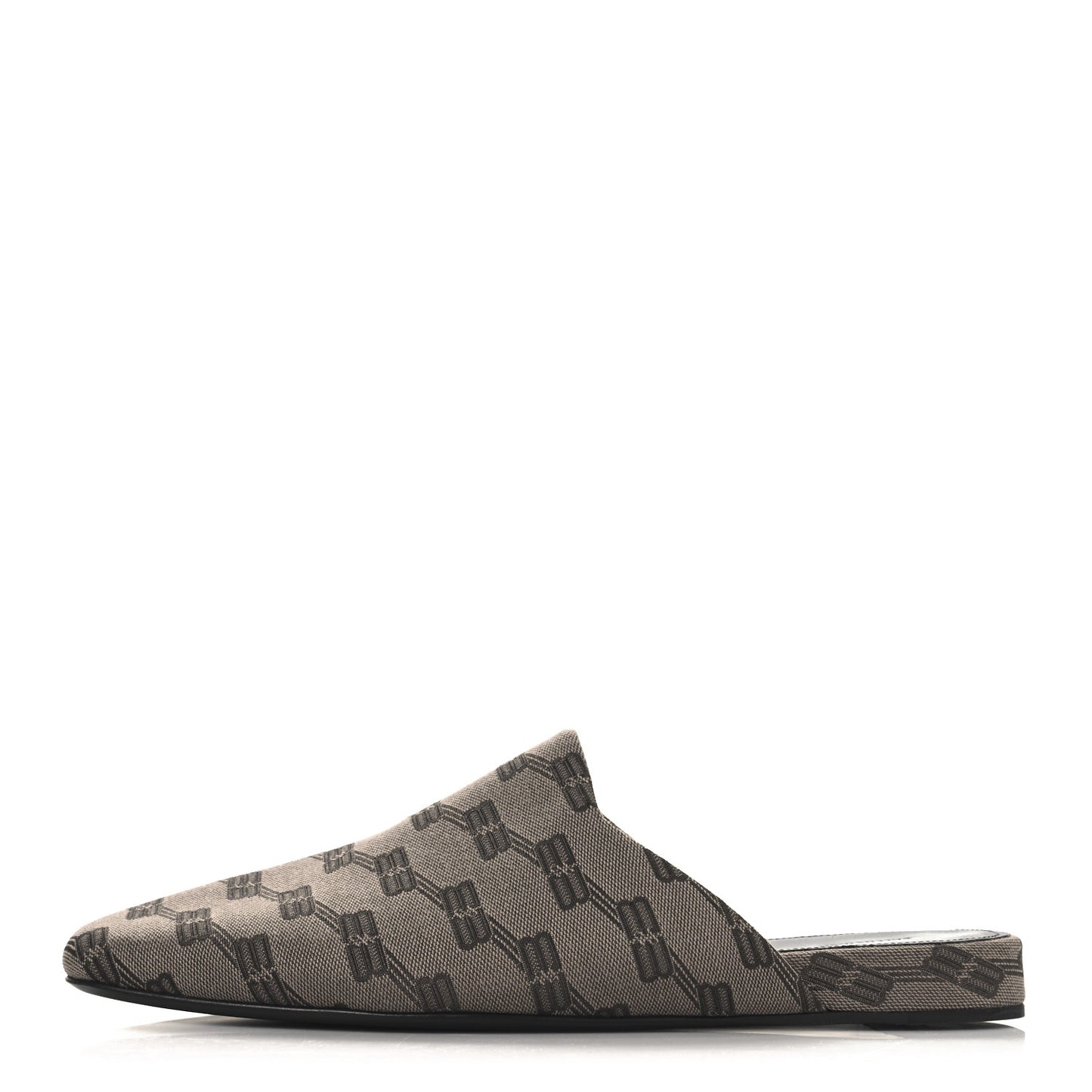 Jacquard BB Monogram Mens Cosy Mules 43 Dark Mink Grey Dark Brown