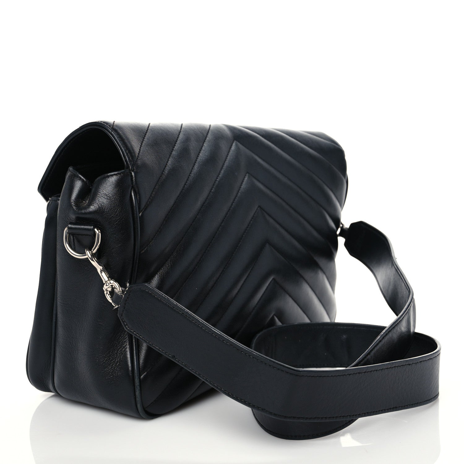Saint Laurent Calfskin Y Quilted Monogram Loulou Shoulder Bag Black 3 of 12