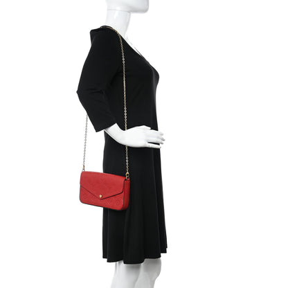 Louis Vuitton Empreinte Pochette Felicie Chain Wallet Scarlet 2 of 15