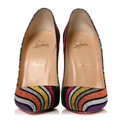 Christian Louboutin Suede Stripyglitter So Kate 120 Pumps 39 Multi 2 of 8