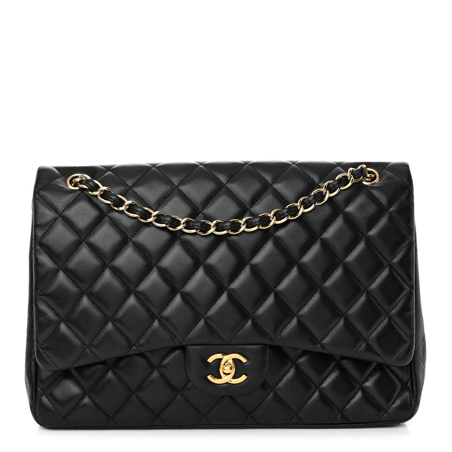 Chanel Lambskin Quilted Maxi Single Flap Black 1 of 12