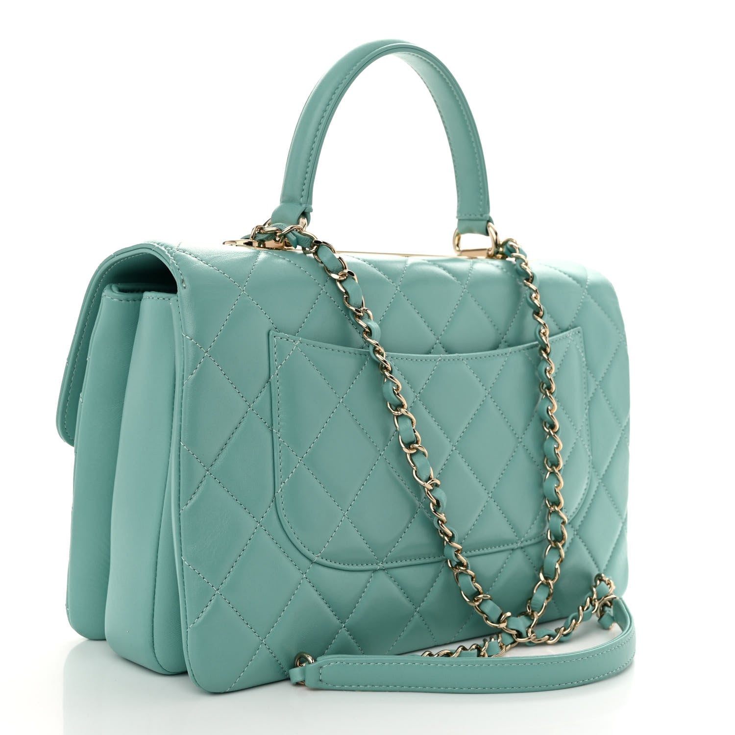 Chanel Lambskin Quilted Medium Trendy CC Flap Dual Handle Bag Light Green 3 of 10