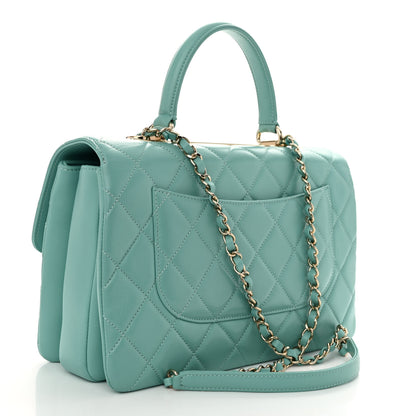 Chanel Lambskin Quilted Medium Trendy CC Flap Dual Handle Bag Light Green 3 of 10