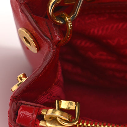 Prada Saffiano Vernice Mini Galleria Double Zip Tote Rosso 12 of 16