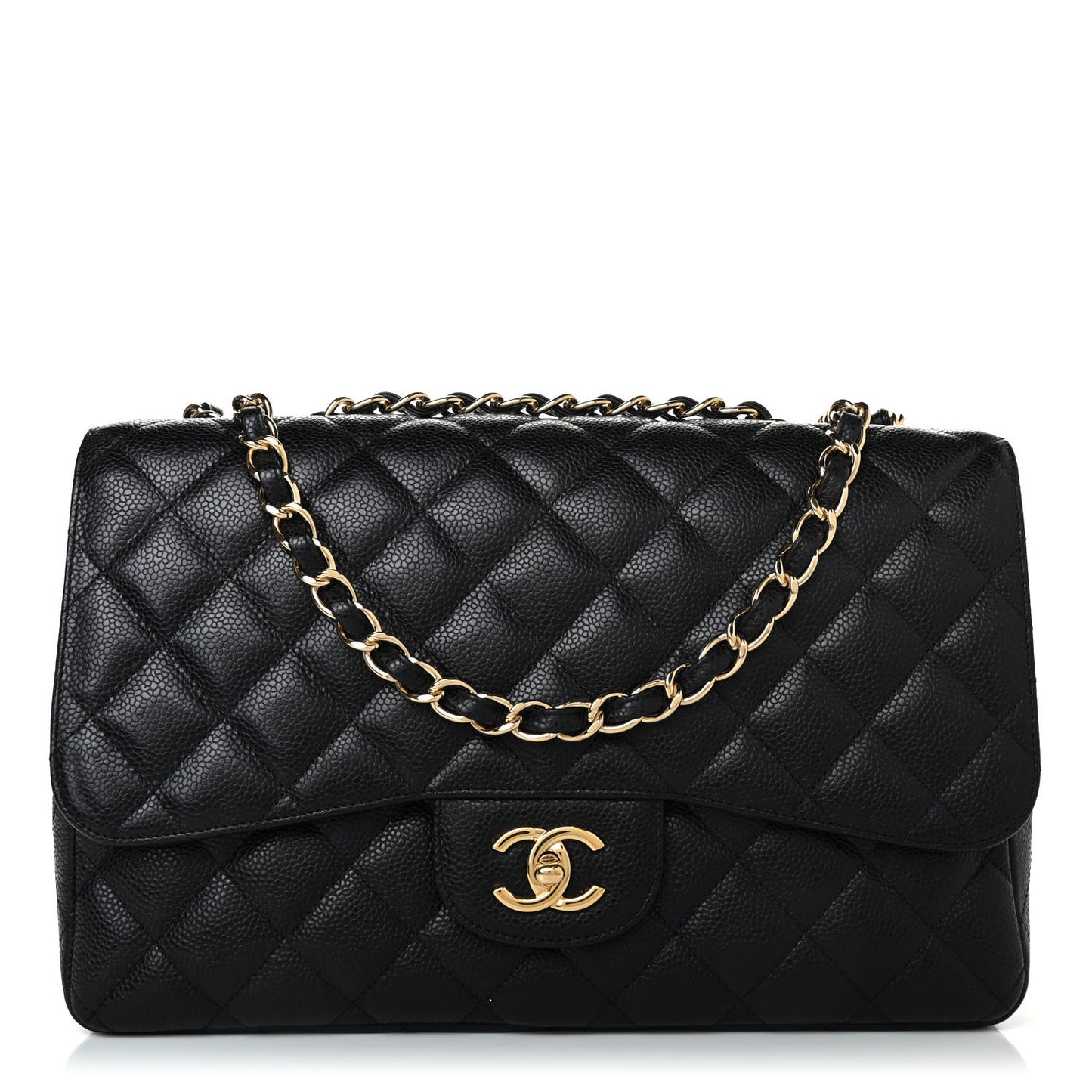 Caviar Quilted Jumbo Single Flap Black
