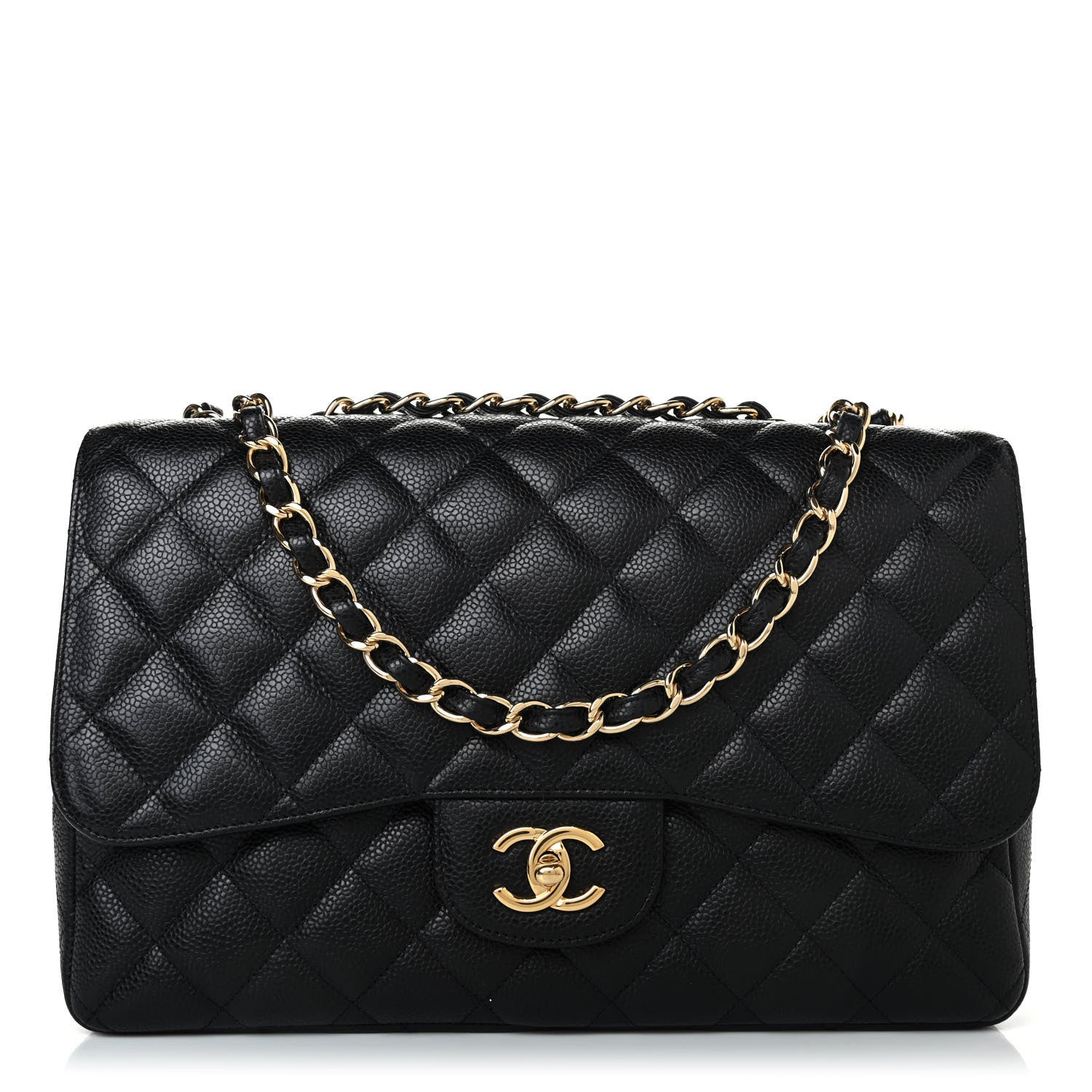 Chanel Caviar Quilted Jumbo Single Flap Black 1 of 4