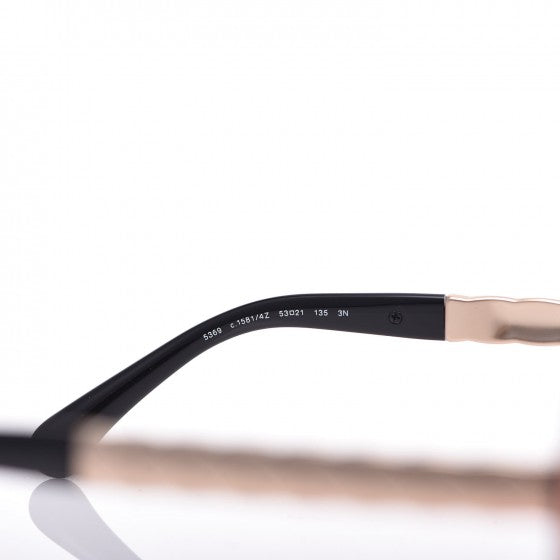 Metal Square Spring Sunglasses 5369 Black Pink Gold