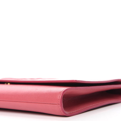 Saint Laurent Calfskin Monogram Large Belle De Jour Clutch Pink 7 of 10