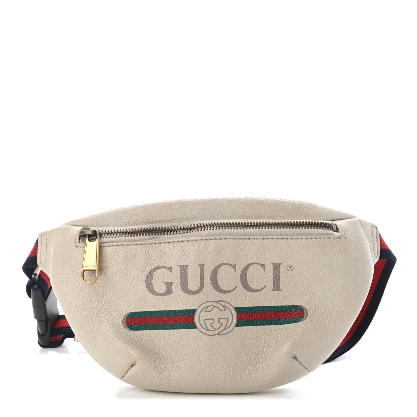 Grained Calfskin Small Logo Belt Bag White