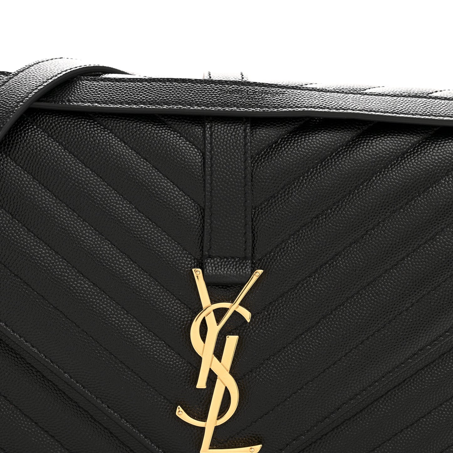 Grain De Poudre Matelasse Chevron Large Monogram Satchel Black