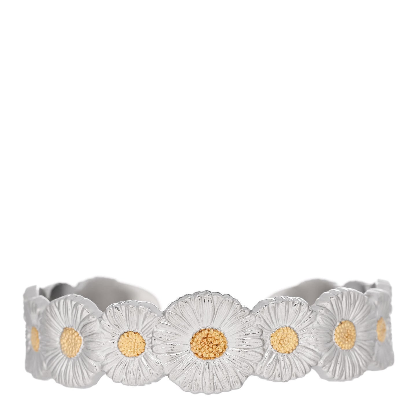 Sterling Silver Vermeil Blossoms Daisy Narrow Cuff Bracelet