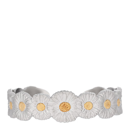 Buccellati Sterling Silver Vermeil Blossoms Daisy Narrow Cuff Bracelet 1 of 4