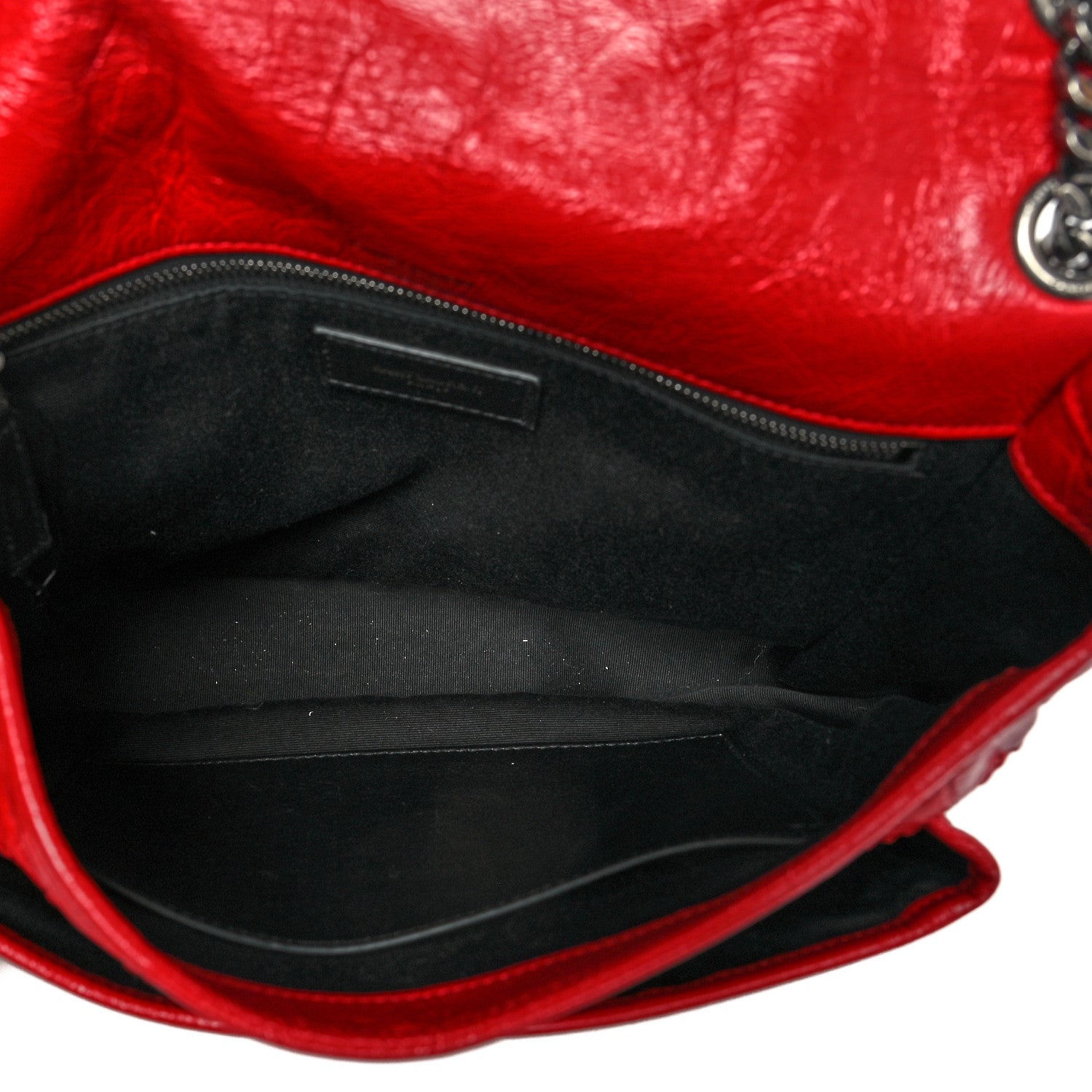Saint Laurent Crinkled Calfskin Matelasse Monogram Medium Niki Chain Satchel Rouge Eros 4 of 13