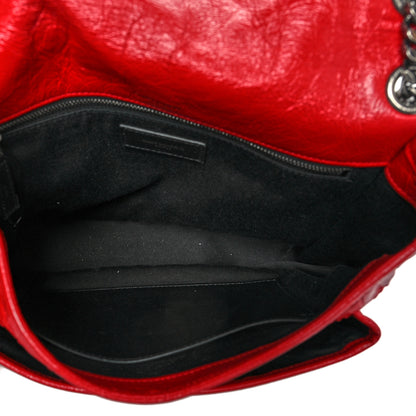 Saint Laurent Crinkled Calfskin Matelasse Monogram Medium Niki Chain Satchel Rouge Eros 4 of 13