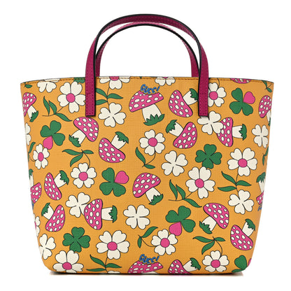 Gucci Canvas Childrens Flower Mushroom Print Tote Pink Yellow 1 of 10