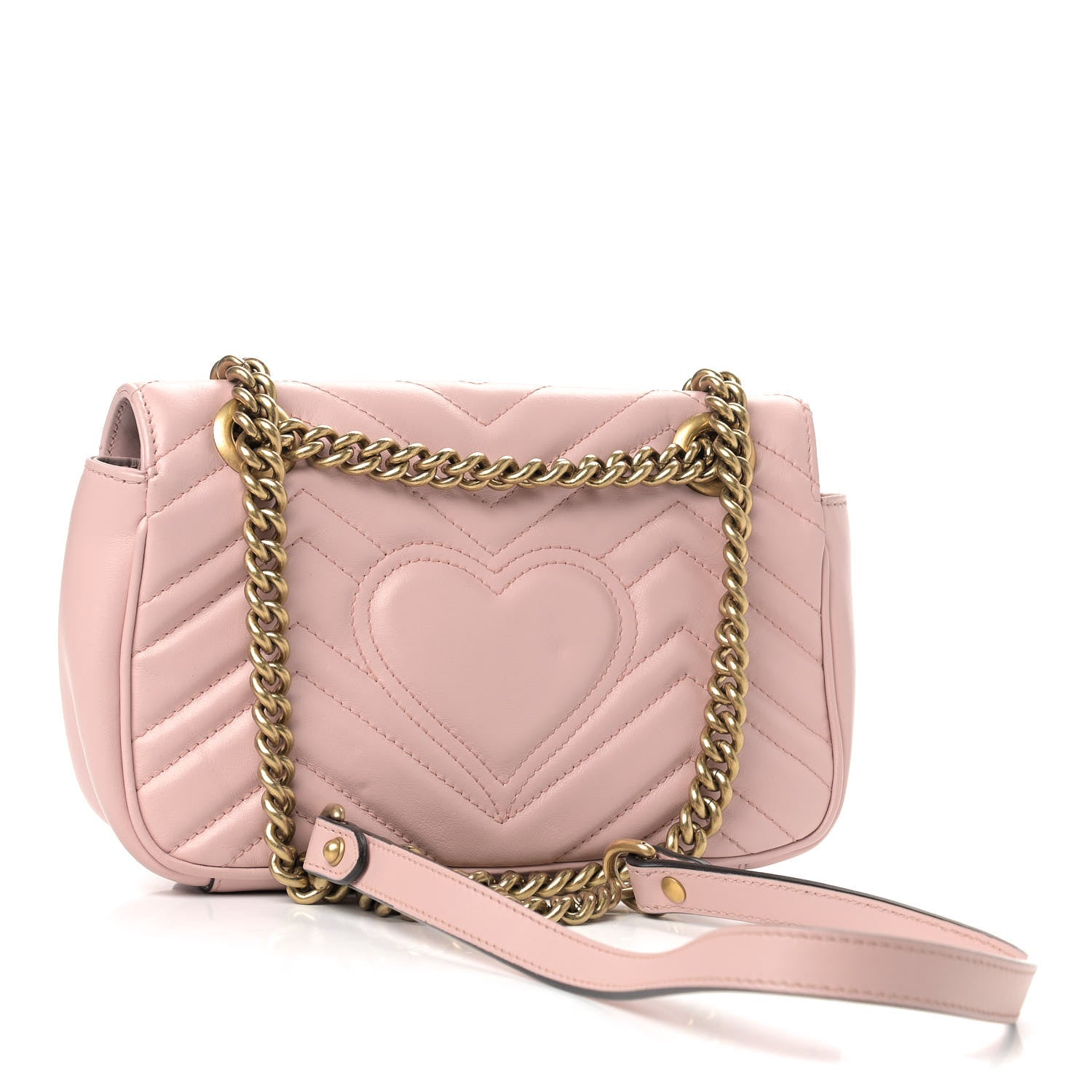 Gucci Calfskin Matelasse Mini GG Marmont Shoulder Bag Perfect Pink 3 of 11