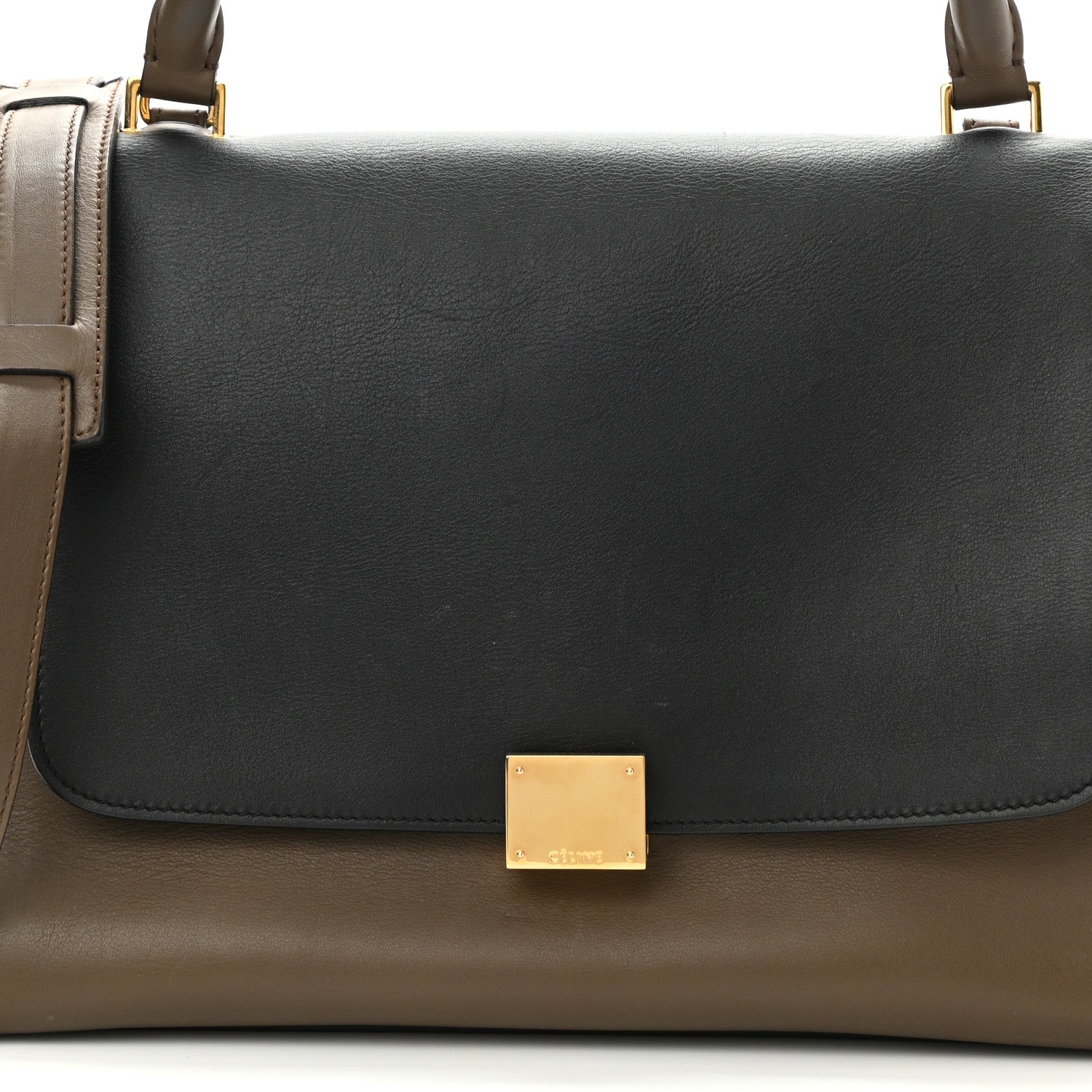 Celine Smooth Calfskin Suede Medium Tri-Color Trapeze Black Multi 7 of 10