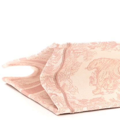 Christian Dior Canvas Embroidered Medium Dioriviera Toile De Jouy Book Tote Rose 8 of 9