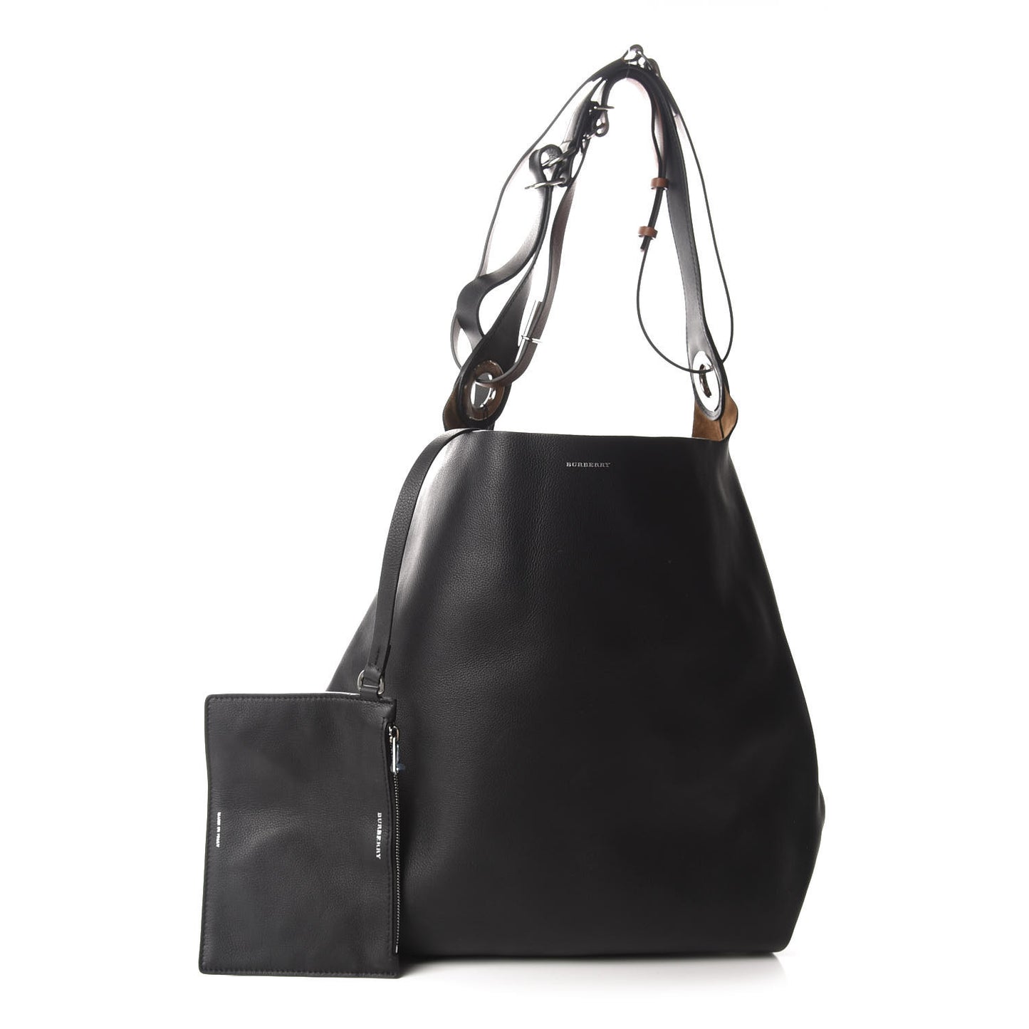 Smooth Calfskin Medium Grommet Hobo Black