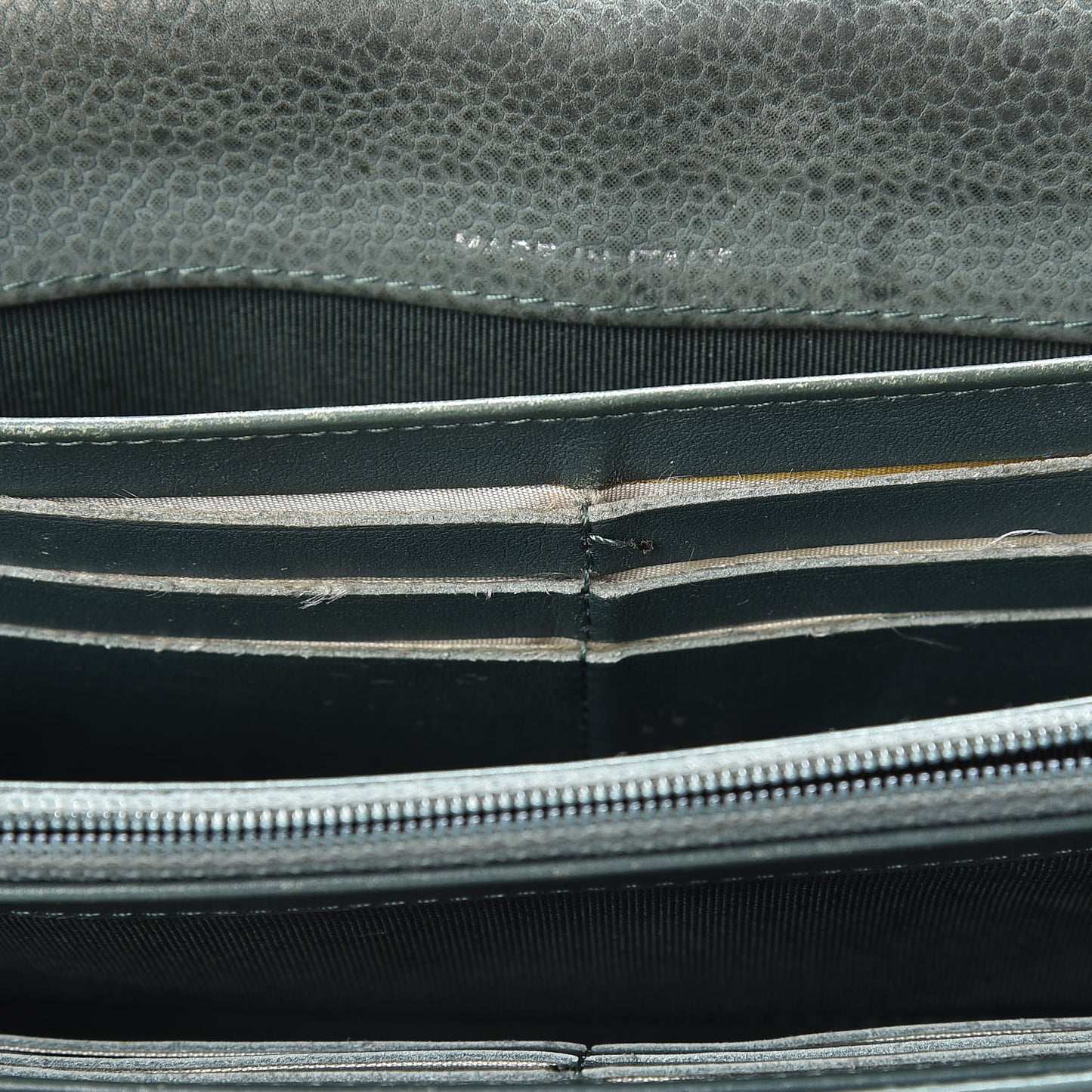 Iridescent Caviar Quilted Large Flap Wallet