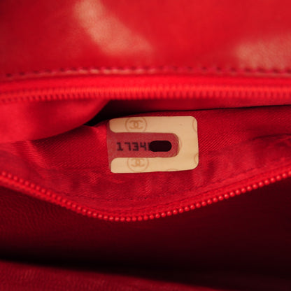 Chanel Lambskin Lucite Quilted Mini Top Handle Flap Bag Red 7 of 8