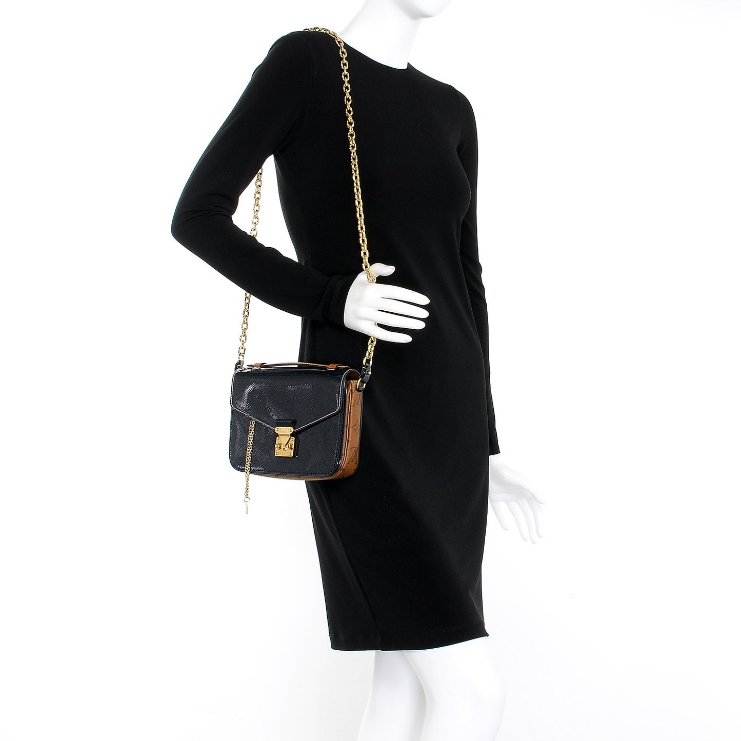 Shiny Epi Reverse Monogram Pochette Metis Mini Marine