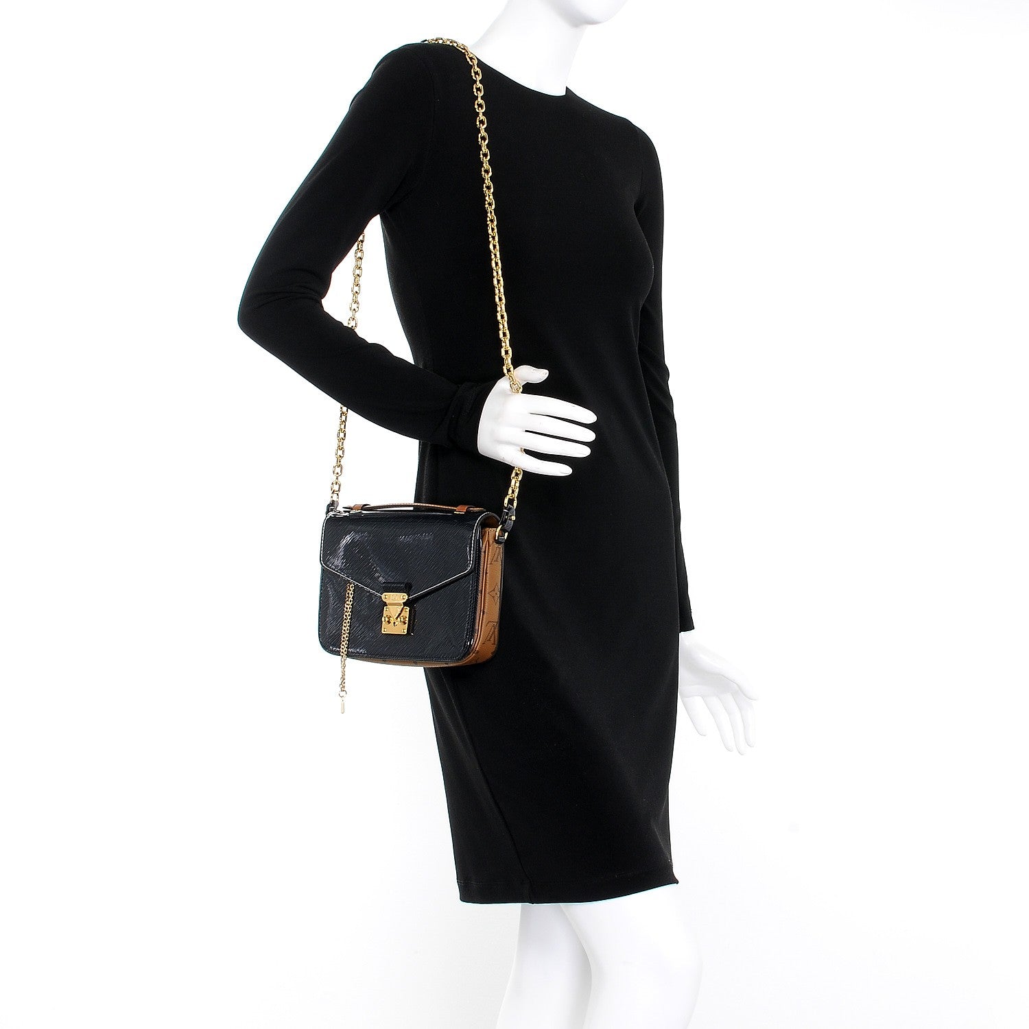 Louis Vuitton Shiny Epi Reverse Monogram Pochette Metis Mini Marine 2 of 8