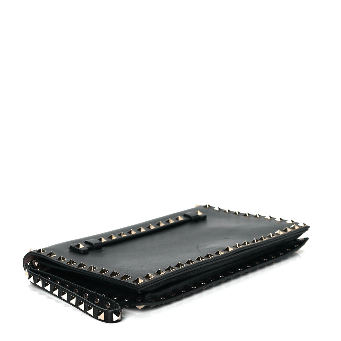 Nappa Rockstud Wristlet Clutch Black