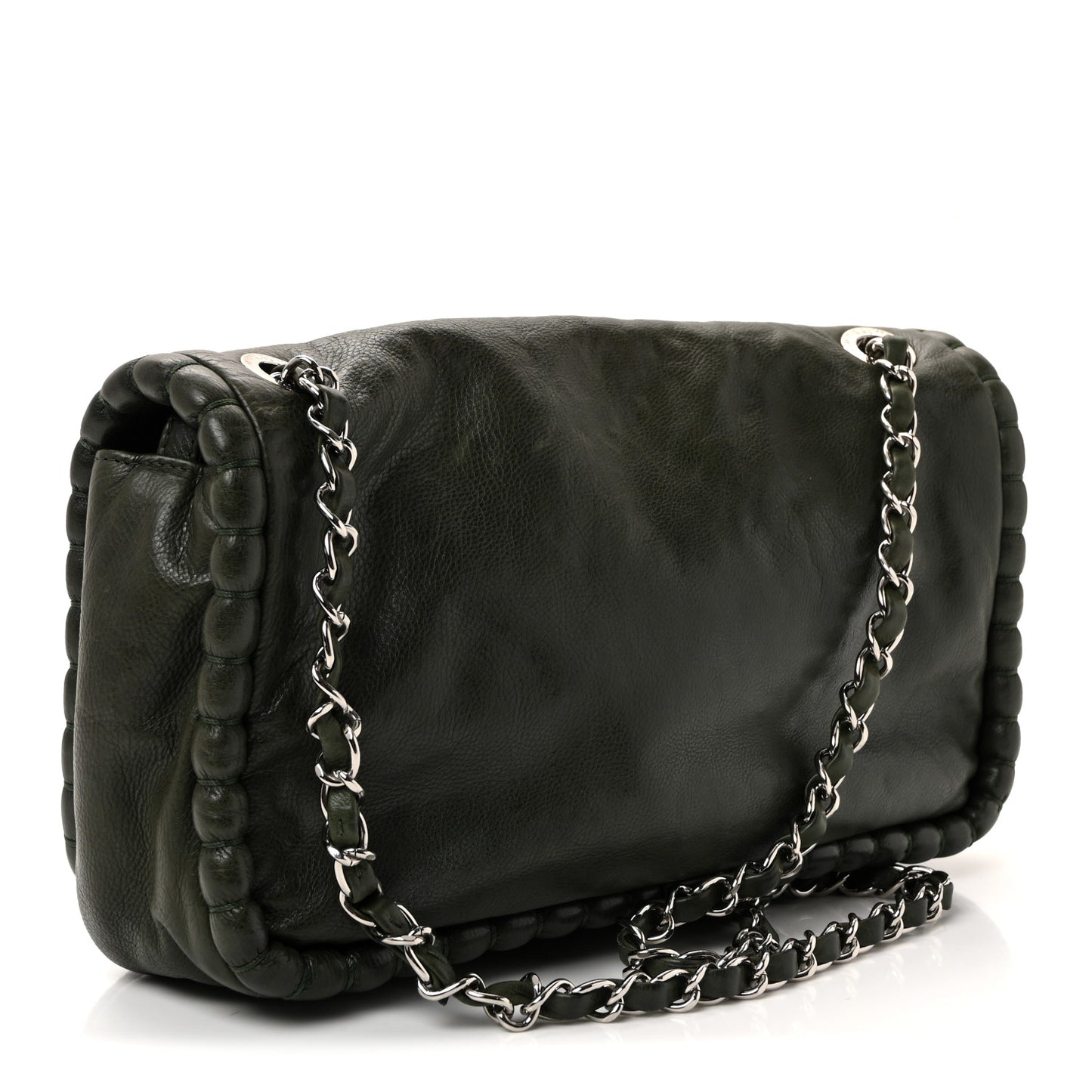 Calfskin Medium On the Bund Flap Dark Khaki