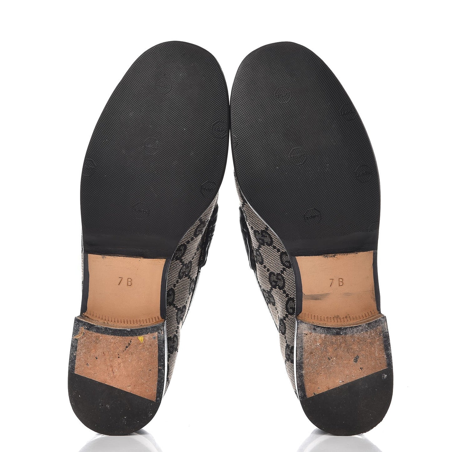 Monogram Calfskin Womens Horsebit Loafers 7 Black