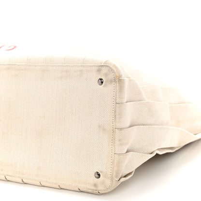 Valentino Garavani Canvas Atelier 05 Plisse Edition Medium Tote Bag Naturale 9 of 11