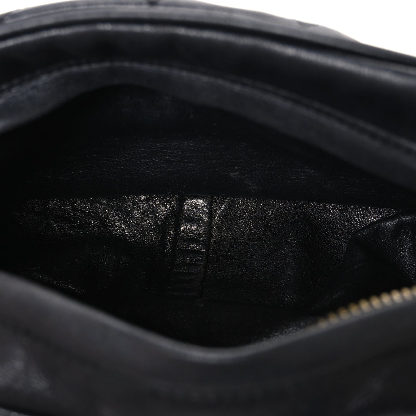 Lambskin Quilted Tassel Camera Case Black