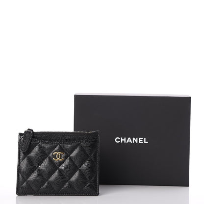 Chanel Caviar Quilted CC Zip Card Holder Black 8 of 8