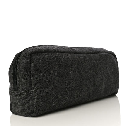 Prada Wool Calfskin Pouch Grey 3 of 11