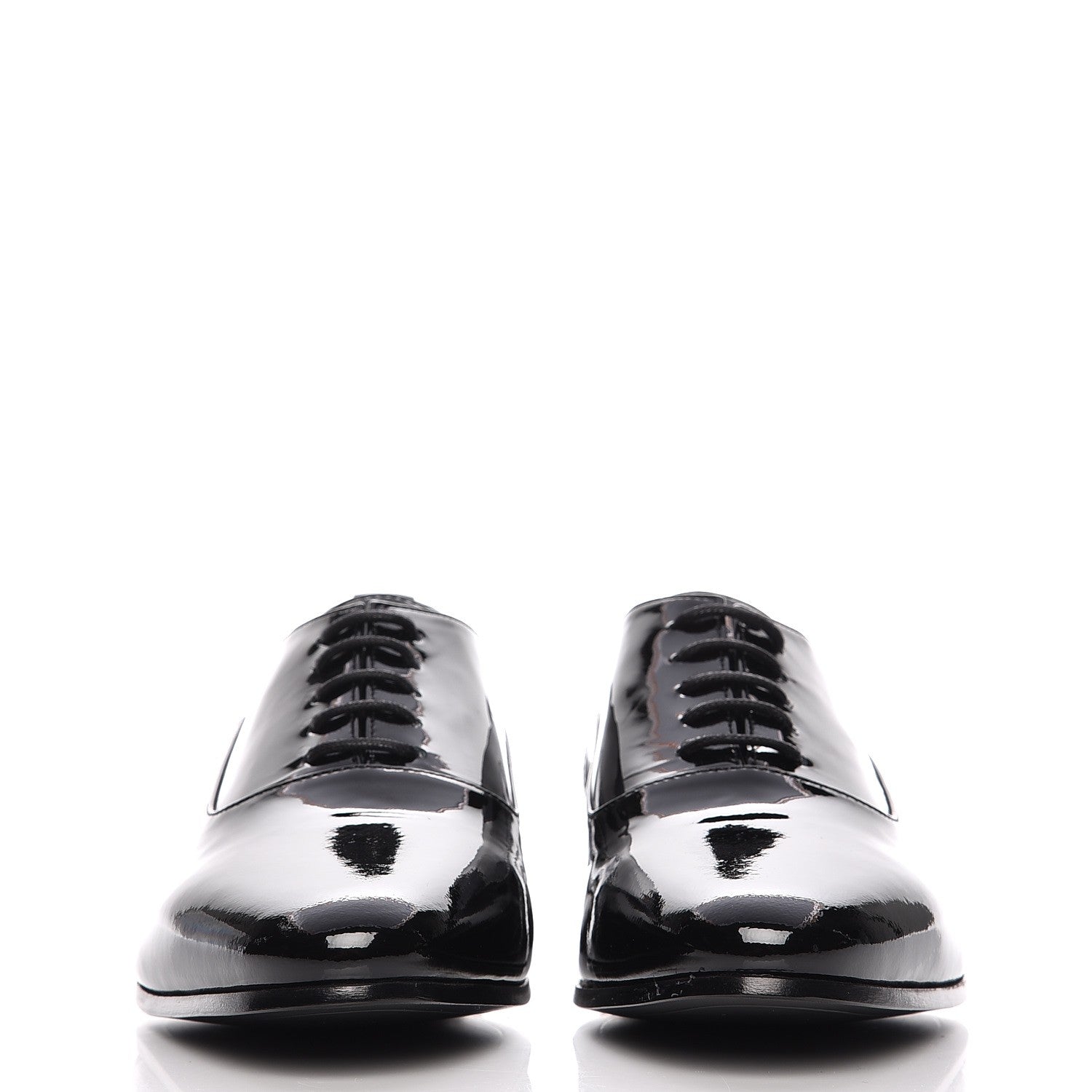 Saint Laurent Calfskin Patent LuLu 20 Lace Up Oxfords 35 Black 4 of 8