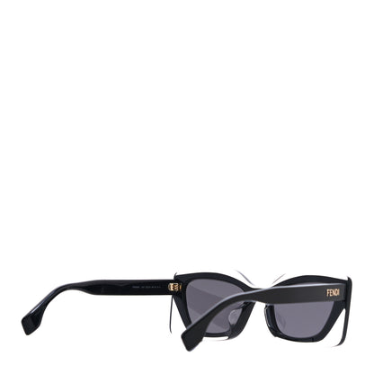 Fendi x SKIMS 53mm Rectangular Sunglasses Shiny Black Smoke 3 of 7