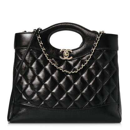 Chanel Shiny Quilted Mini 31 Shopping Bag Black 1 of 10