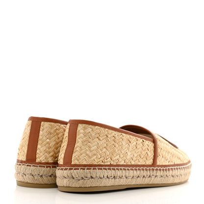 Gucci Raffia Harness Calfskin Interlocking G Mens Espadrilles 10 Palmi Naturale Harness Brown 5 of 10