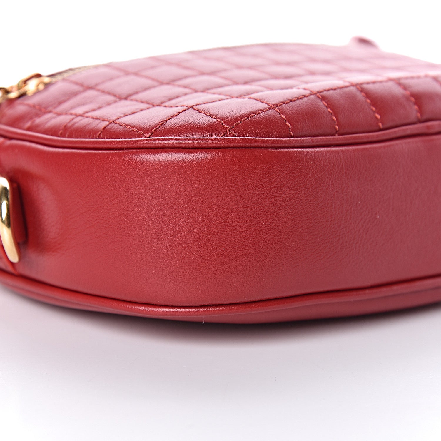 Celine Calfskin Quilted Small C Charm Bag Red 9 of 11