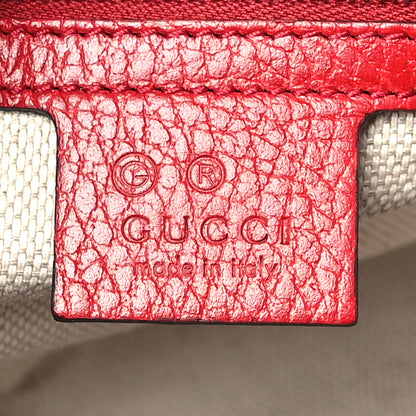 Gucci Dollar Calfskin Medium Soho Top Handle Satchel Hibiscus Red 6 of 9