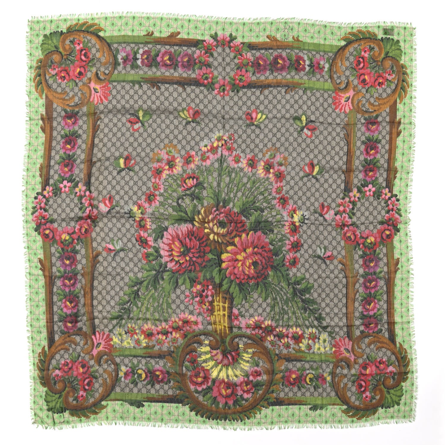 Gucci Modal Silk GG Monogram GG Eden Square Scarf Multicolor 1 of 3