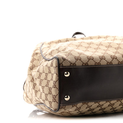 Gucci Monogram Peggy Braided Tote Dark Brown 9 of 10