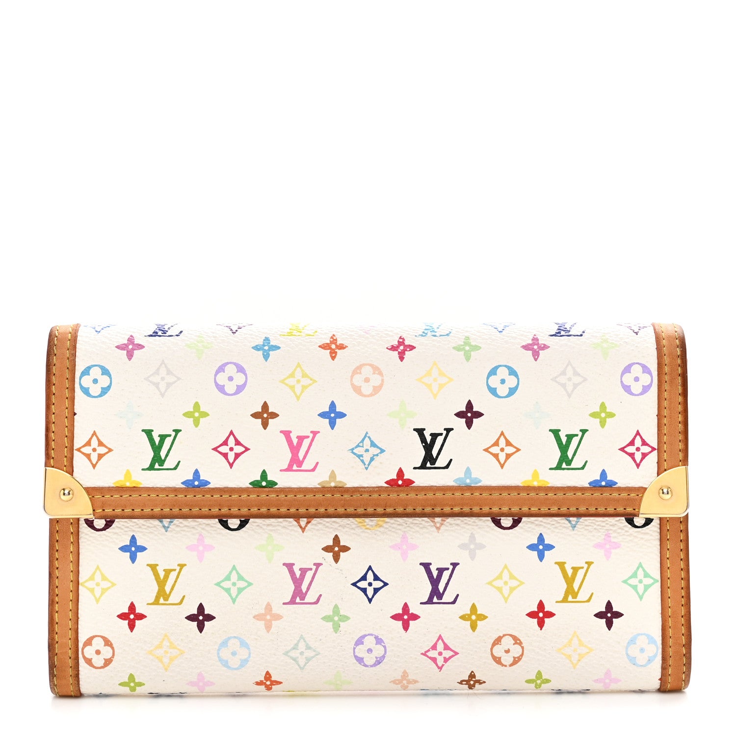 Louis Vuitton Monogram Multicolor Porte Tresor International Wallet White 1 of 10