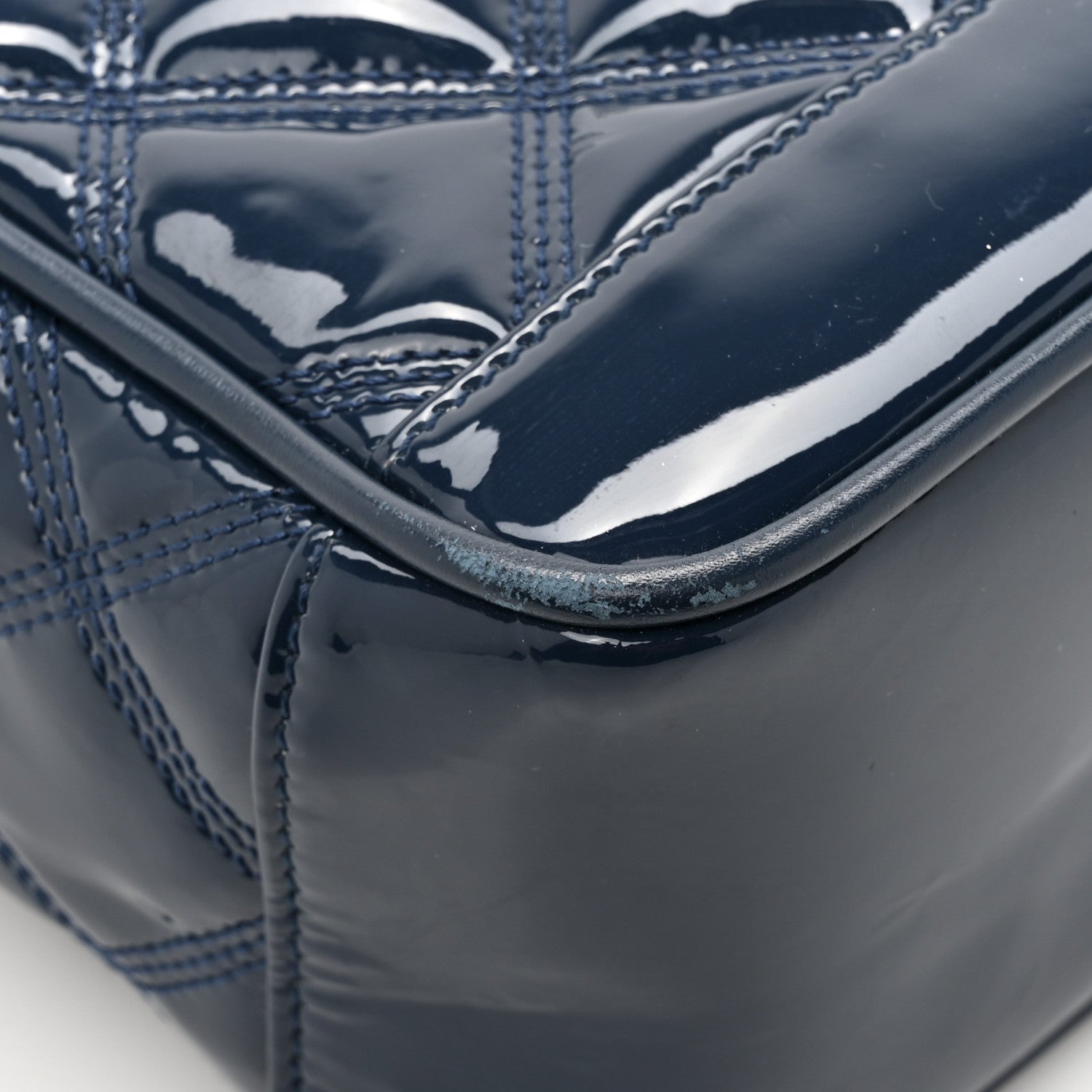 Saint Laurent Patent Quilted 80's Vanity Bag Blue 16 of 17