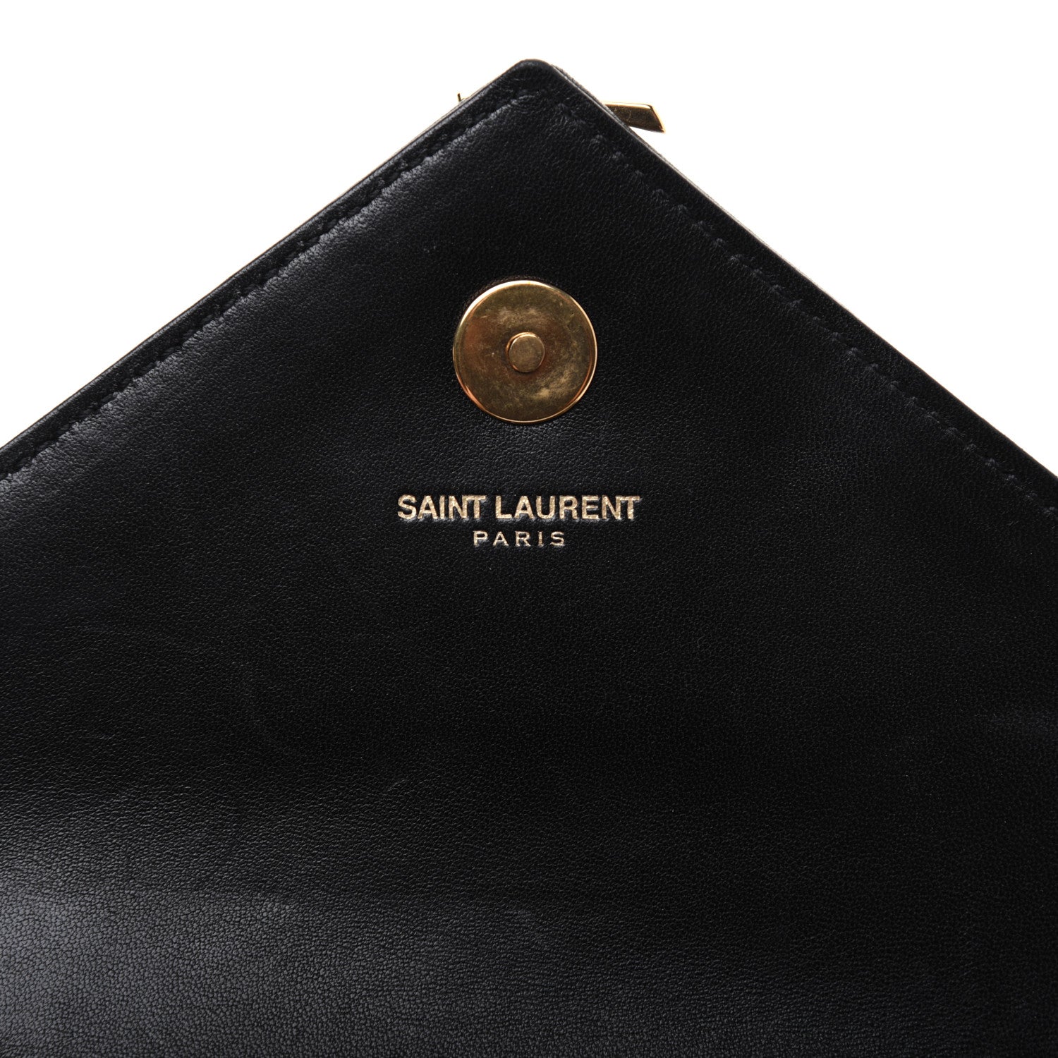 Saint Laurent Sheepskin Matelasse Chevron Monogram Classic Baby Chain Bag Black 8 of 16