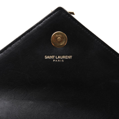 Saint Laurent Sheepskin Matelasse Chevron Monogram Classic Baby Chain Bag Black 8 of 16