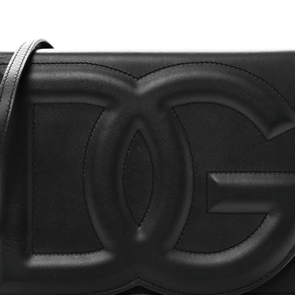 Dolce & Gabbana Calfskin DG Logo Flap Crossbody Bag Black 7 of 9