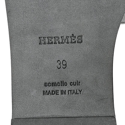 Hermes Calfskin Giulia Sandals 39 Black White 6 of 8