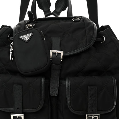 Prada Tessuto Nylon Saffiano Vela Quilted Backpack Black 8 of 16